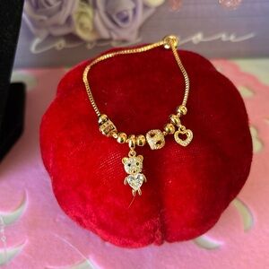Pulsera 18 k gold plated de osito